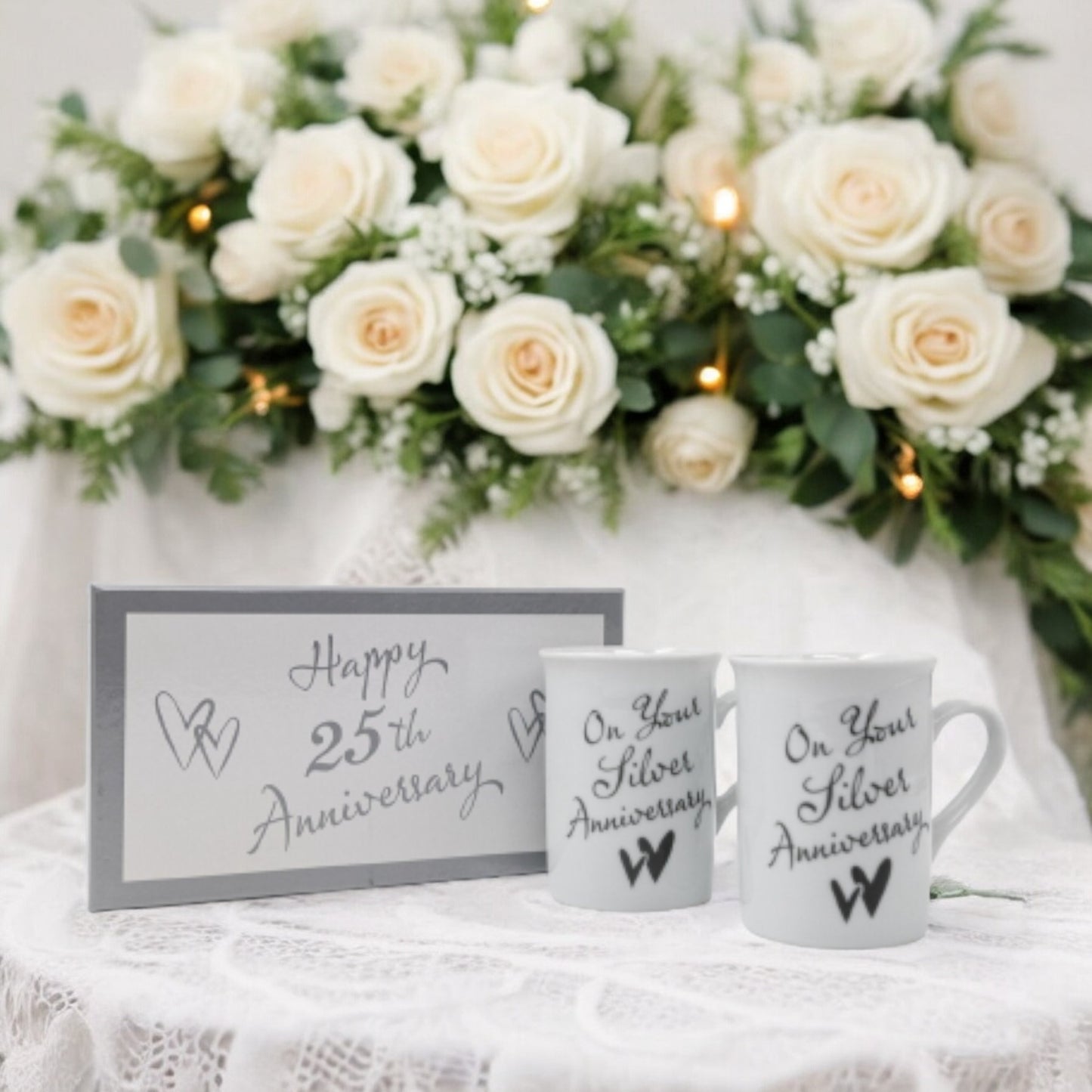 Happy 25th Wedding Anniversary Mug Set