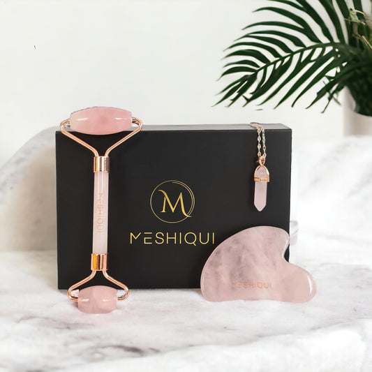 Meshiqui Facial Spa - Rose Quartz Roller and Gua Sha