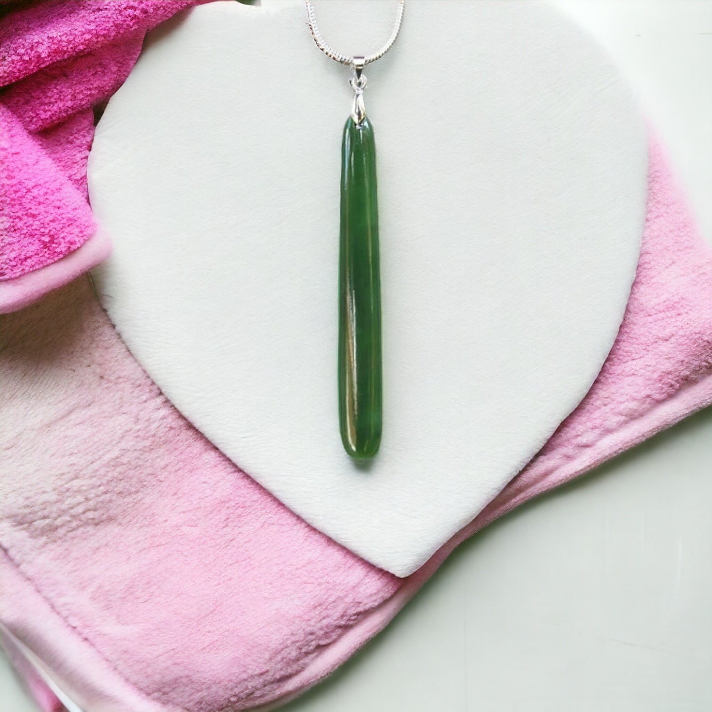 Greenstone / Pounamu Pole Pendant on Sterling Silver Chain