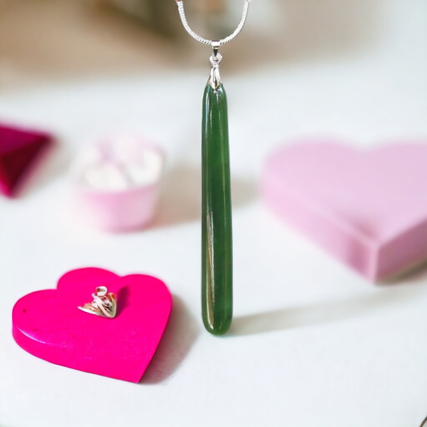 Greenstone / Pounamu Pole Pendant on Sterling Silver Chain