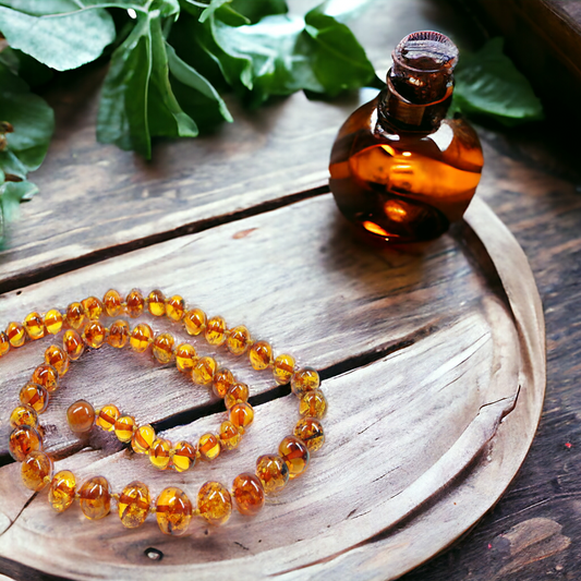 Binnie Beads Baby Amber Necklace - Cognac