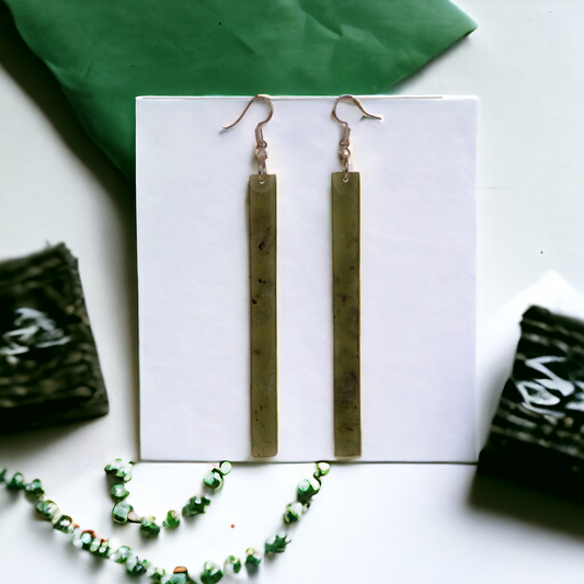 Greenstone Earrings Adze 90mm