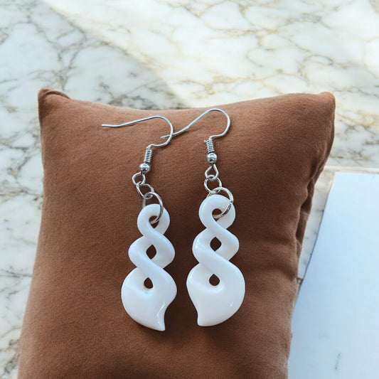 Bone Double Pikorua (Twist) Earrings