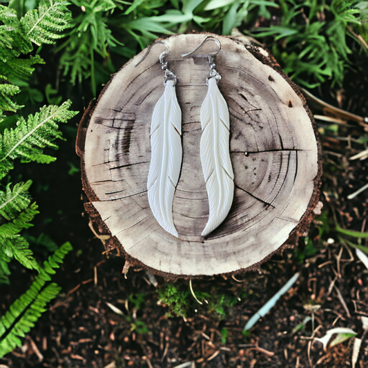 Bone Huia Earrings (Large)