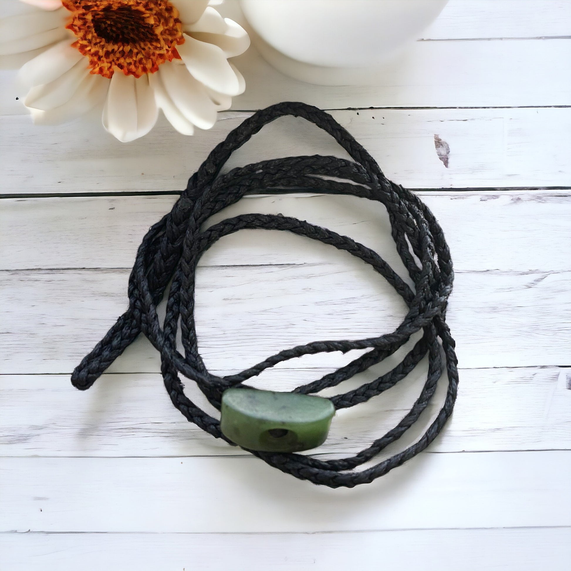 Braided Pendant Cord with Greenstone Toggle