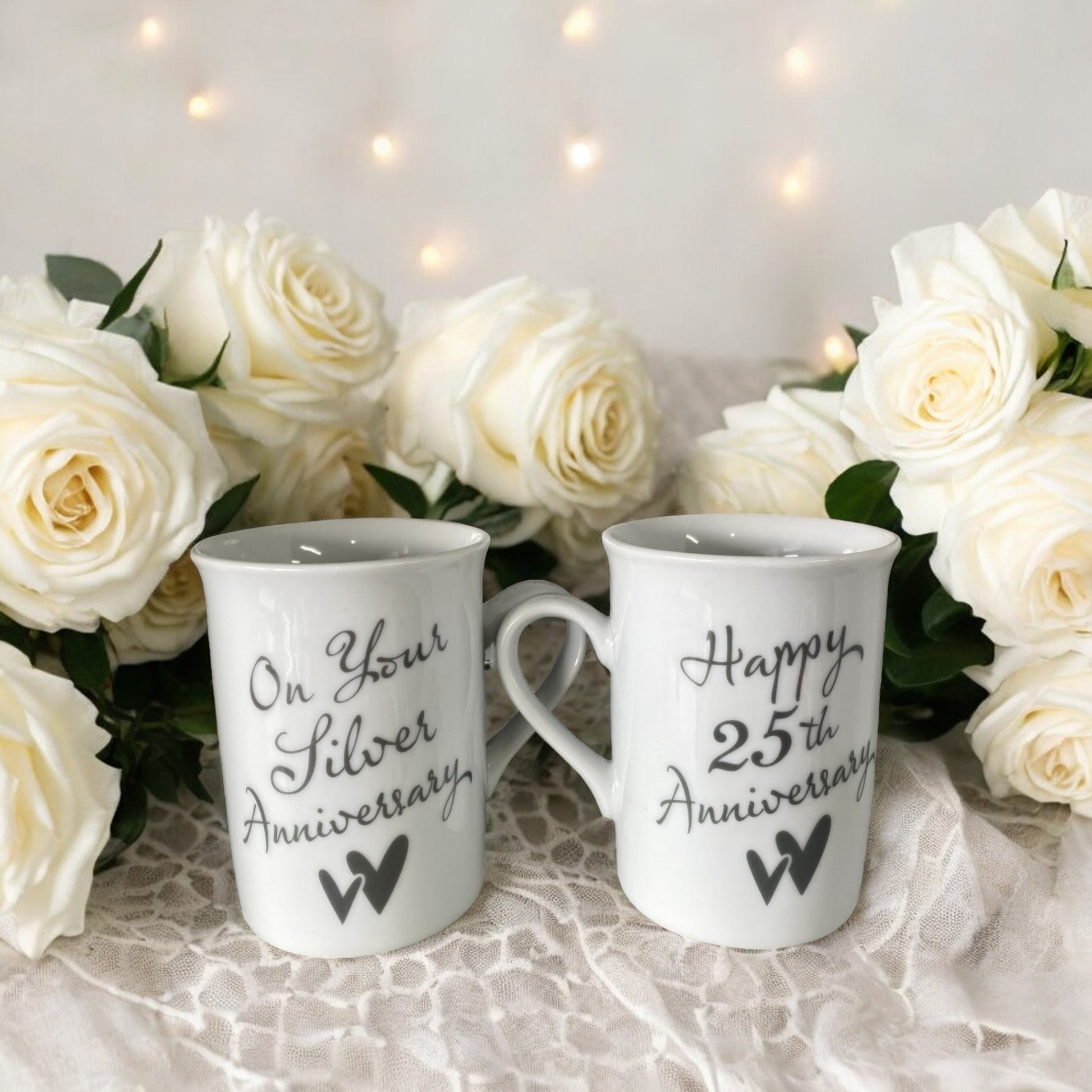 Happy 25th Wedding Anniversary Mug Set