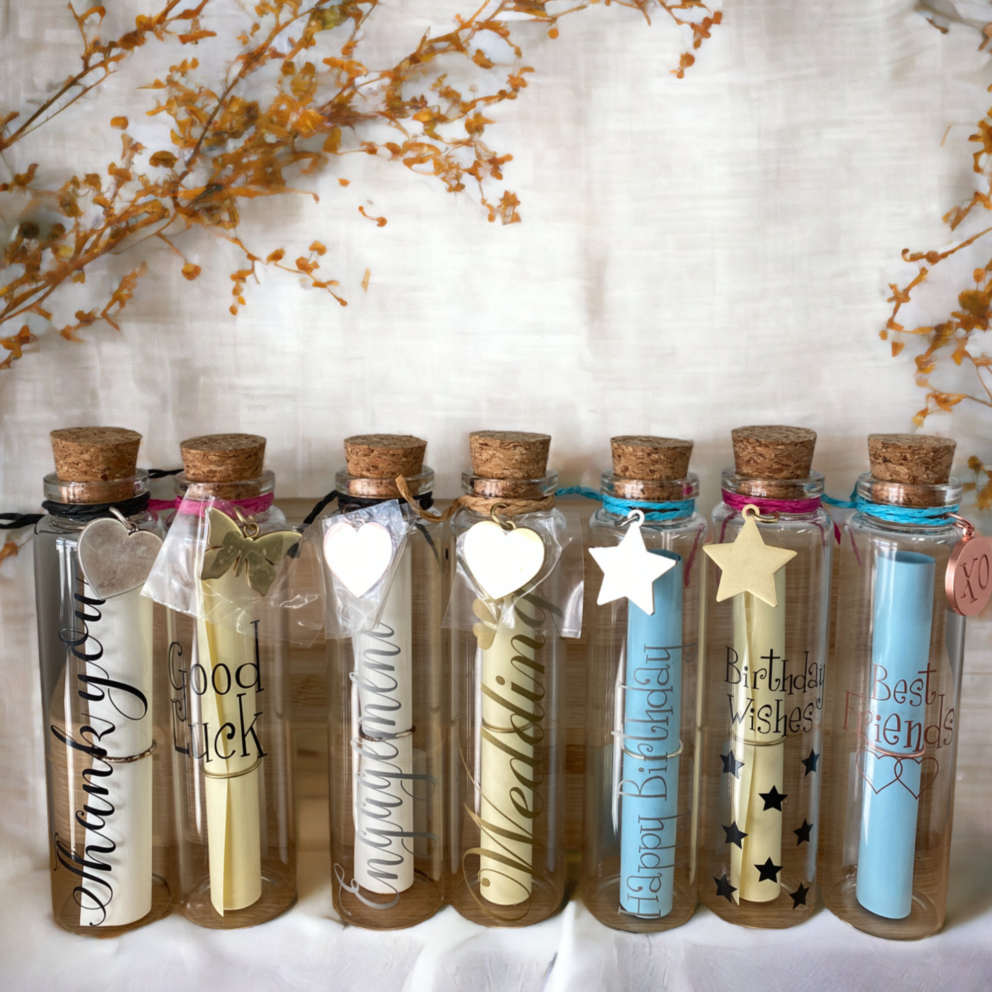 Miniature Glass Message Bottles (set two)