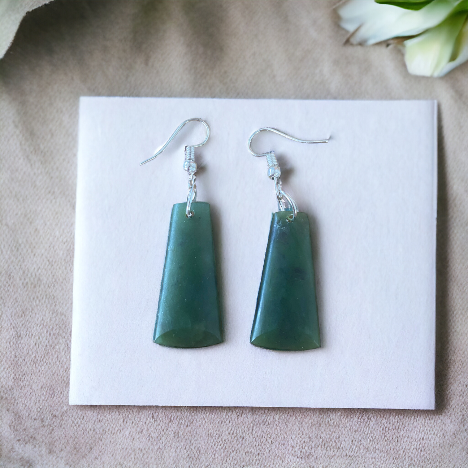 Greenstone Earrings Adze 35mm