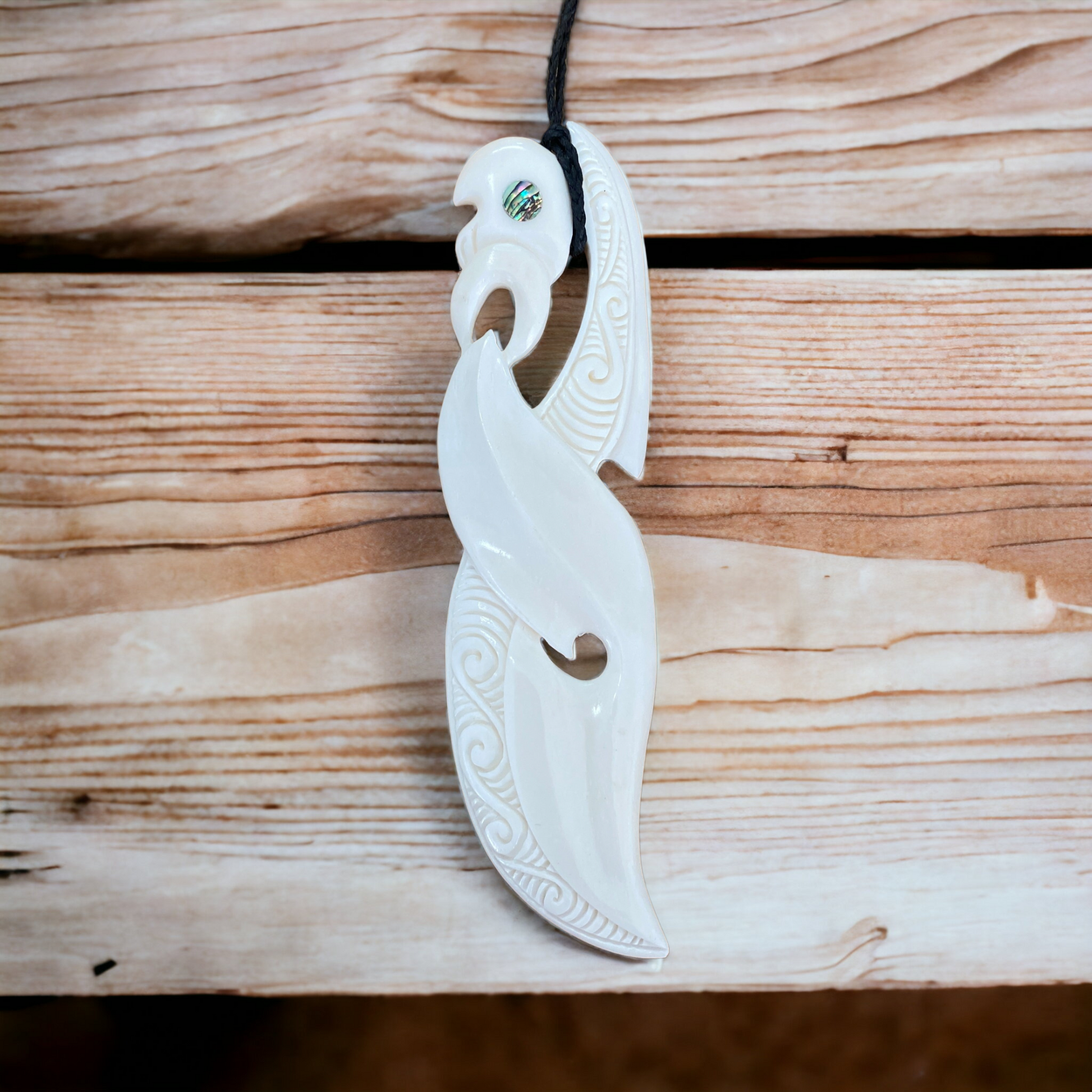 Bone Manaia Hook Pendant 