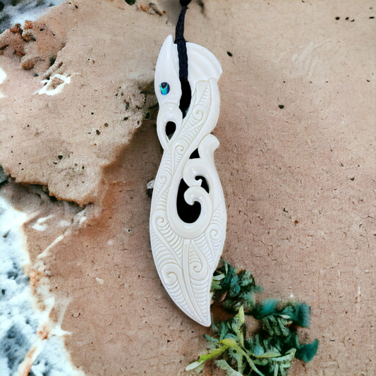 Bone Manaia Hook Pendant