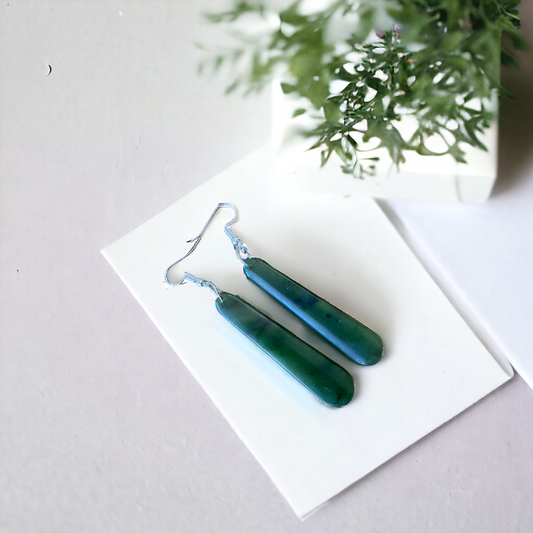 Greenstone Roimata (Teardrop) Earrings 50mm