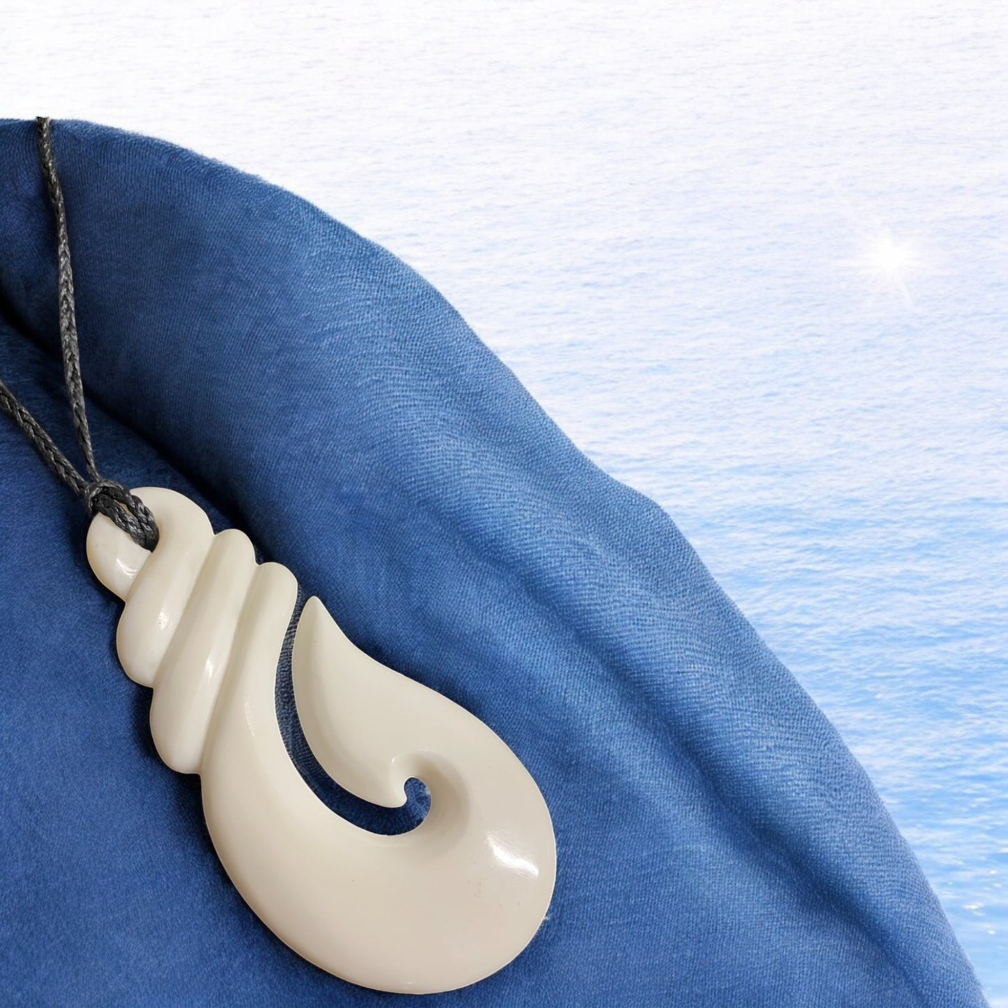 Bone Hei Matau (Hook) Pendant Large