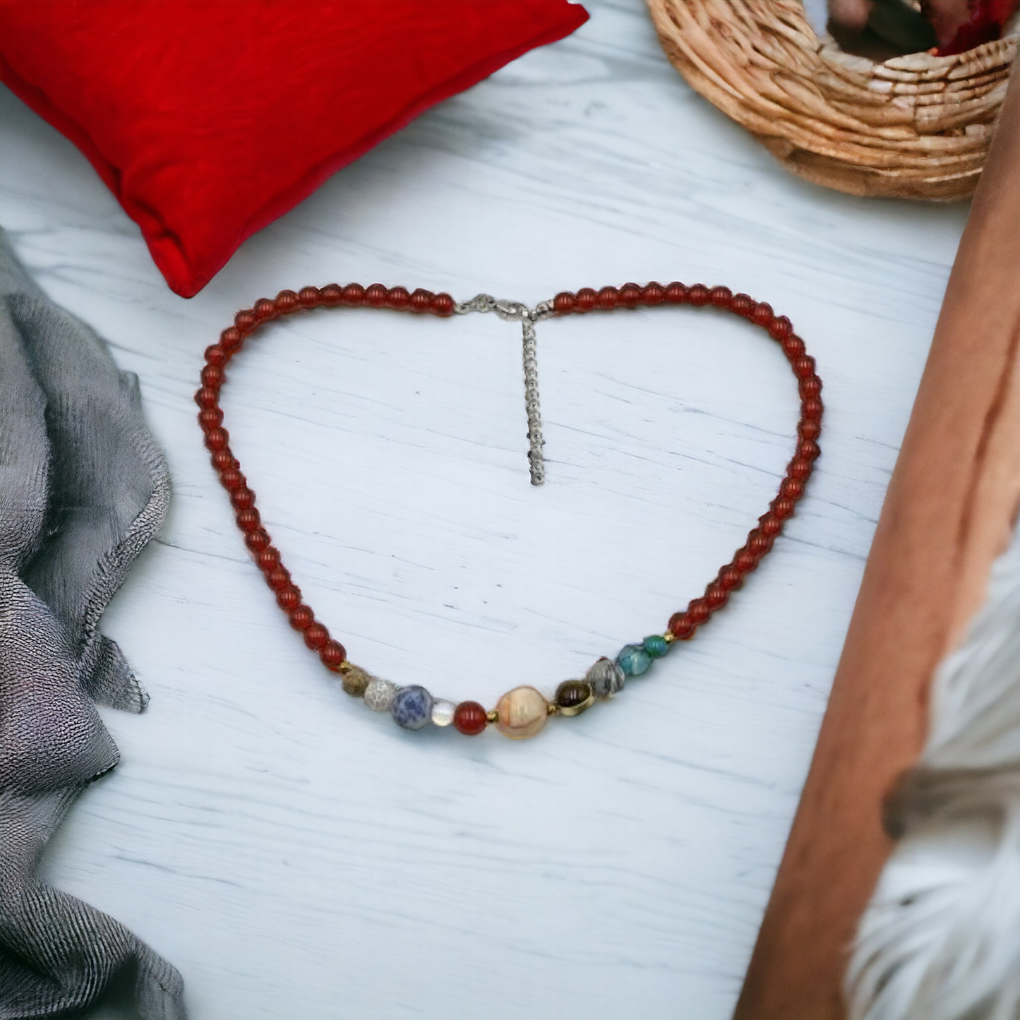 Solar System Necklace American Carnelian