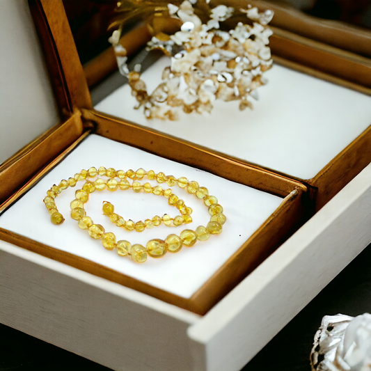 Binnie Beads Baby Amber Necklace - Lemon