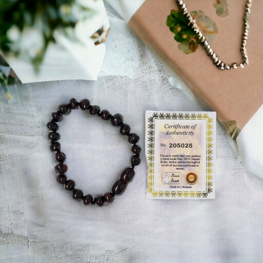 Binnie Beads Baby Amber Bracelet - Cherry