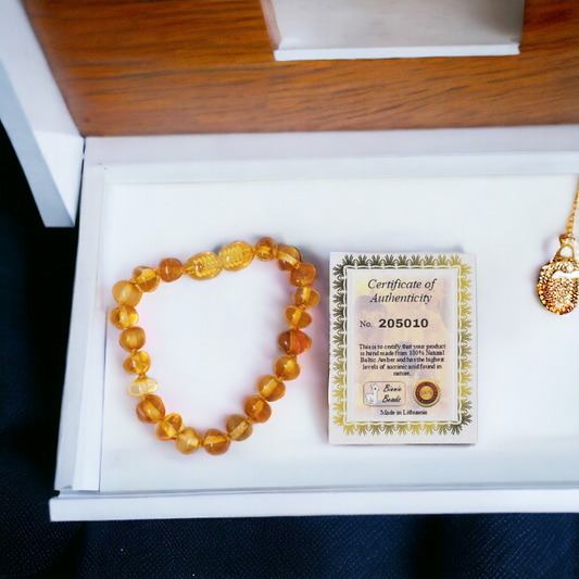 Binnie Beads Baby Amber Bracelet - Honey