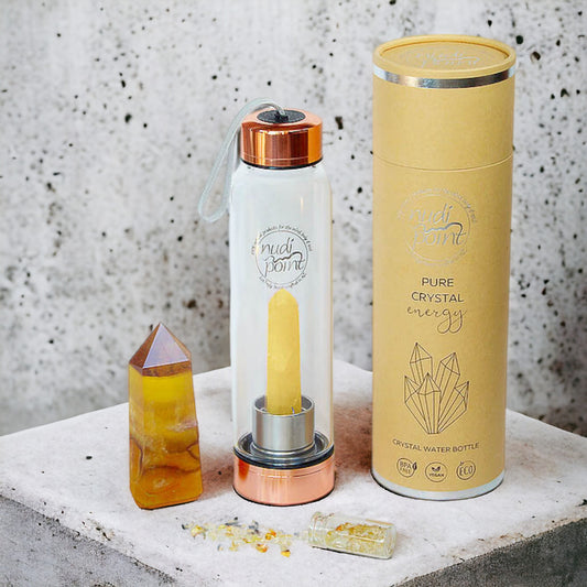 Nudi Point Crystal Elixir Water Bottle - Citrine (Copper)