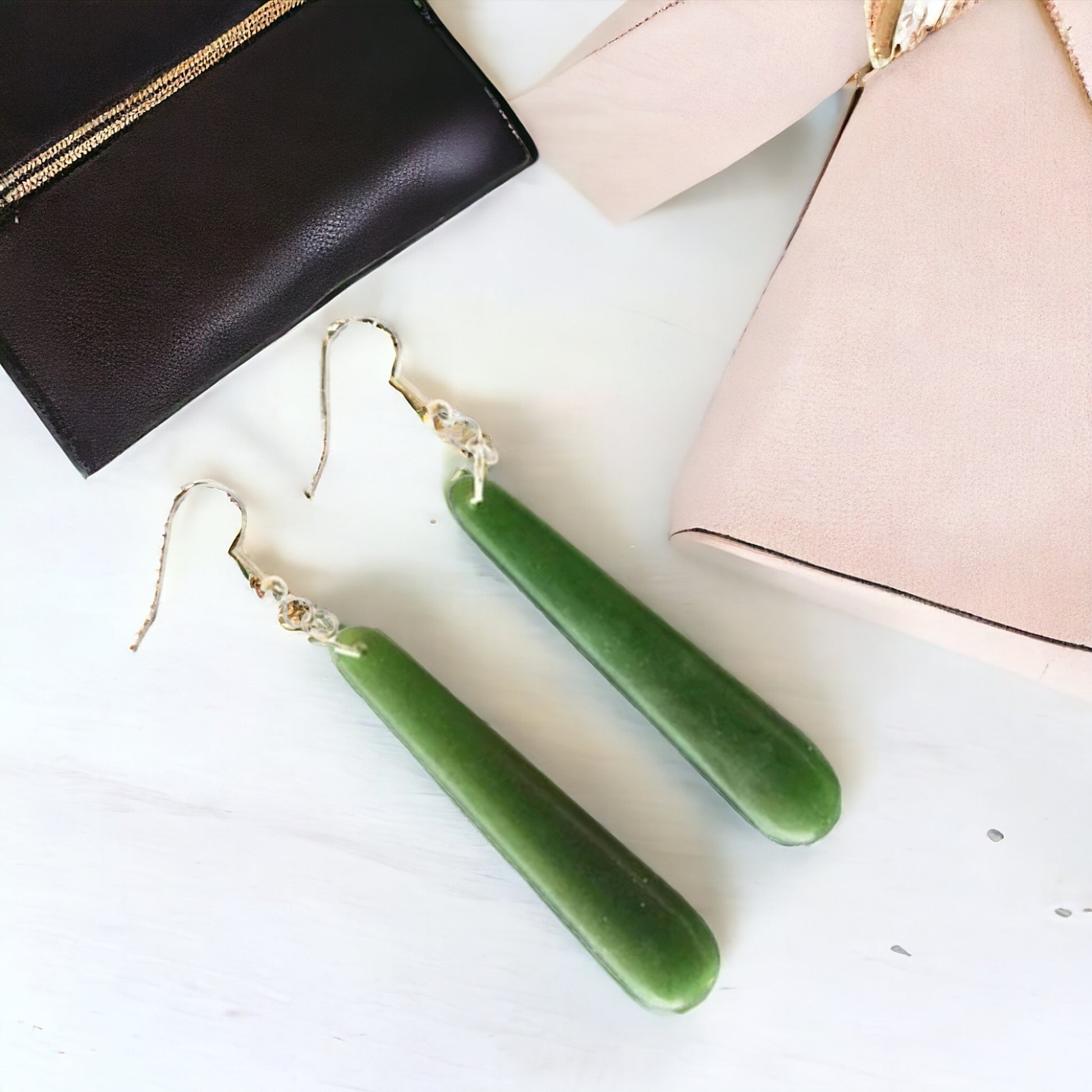 Greenstone / Pounamu Roimata Earrings 50mm