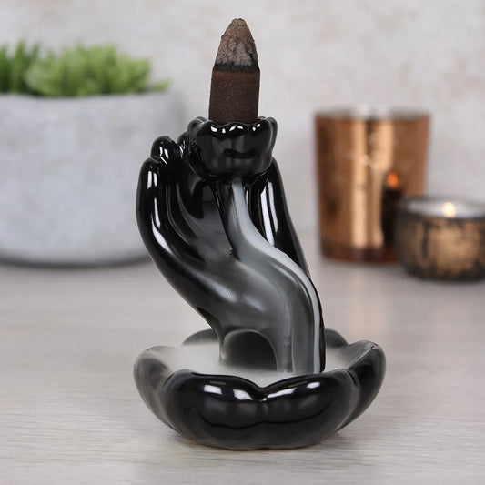 Backflow Incense Burner - Lotus Flower & Hand