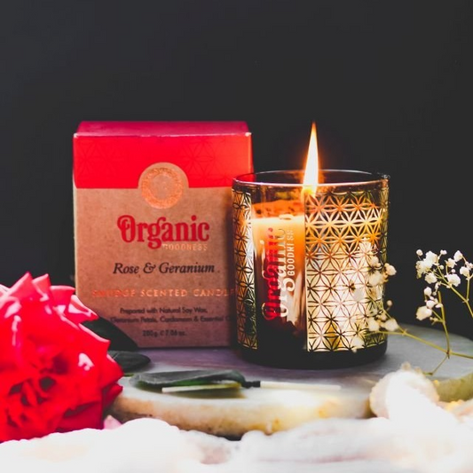 Organic Goodness Candle Rose & Geranium 200gm