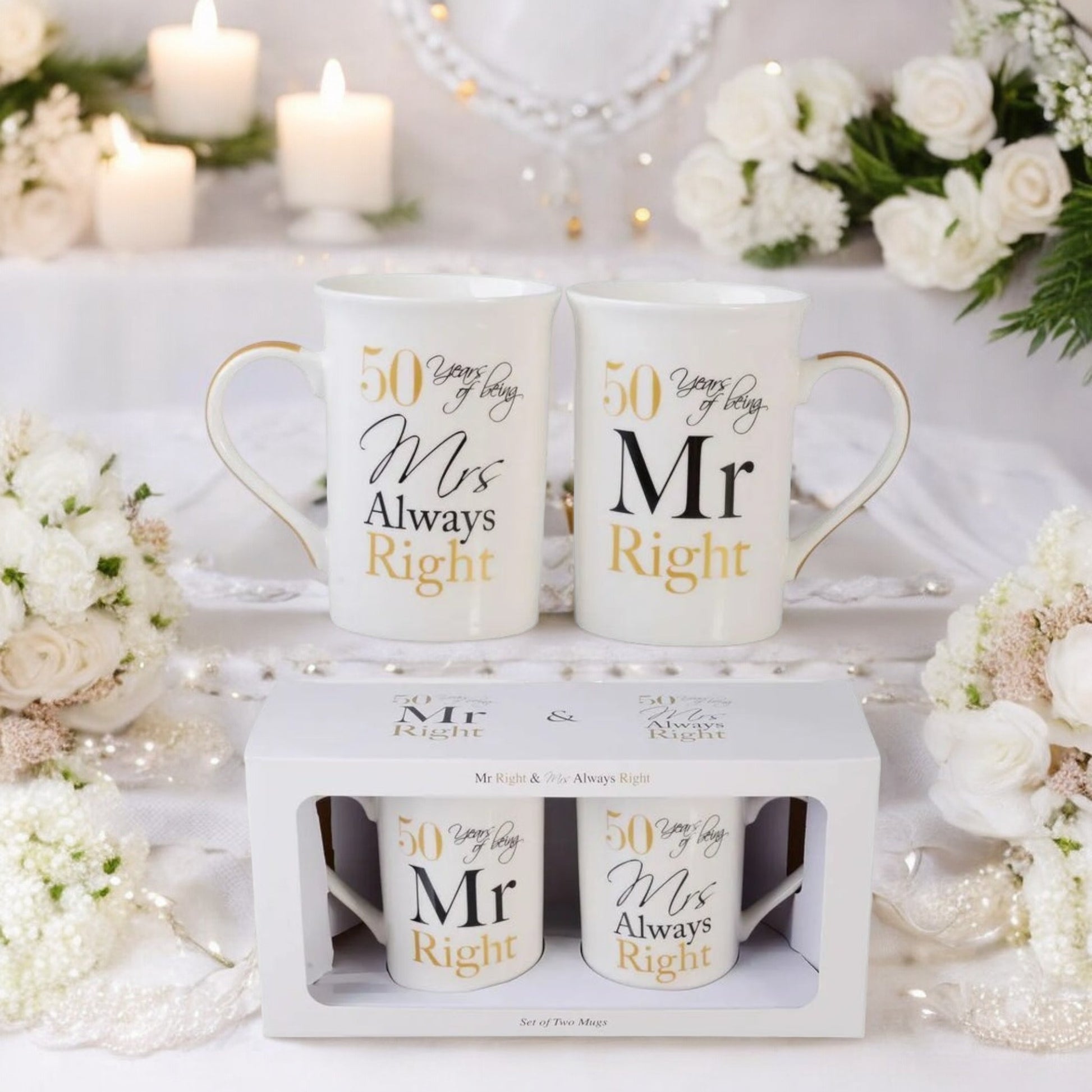 Mr & Mrs Mug Set 50th Anniversary