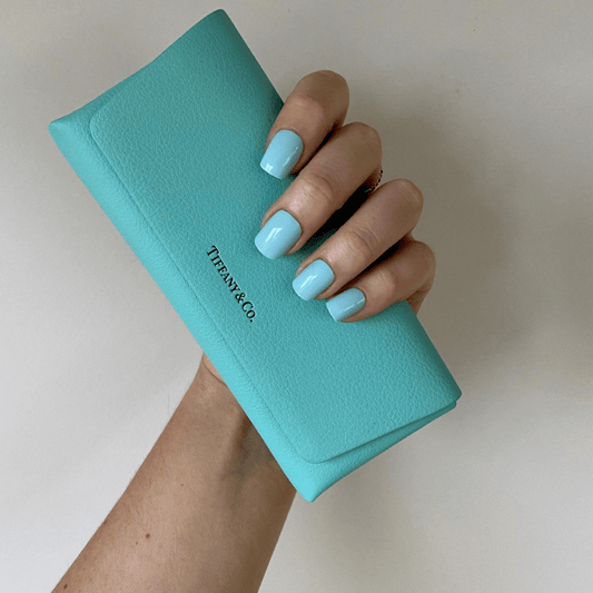 Pressing Nails Tiffany Blue Square