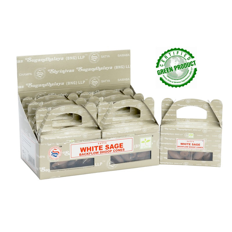 Satya Backflow Cones - White Sage